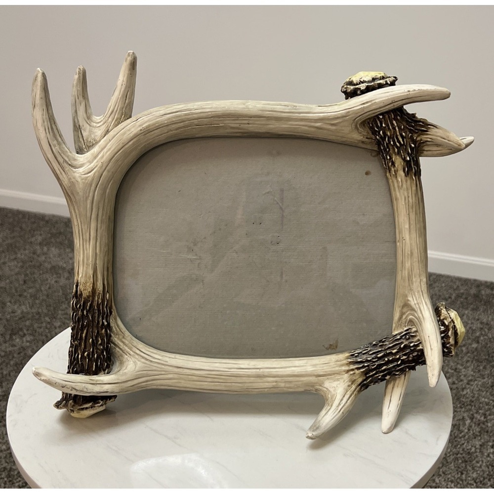 Rivers Edge 8x10 Picture Frame‎ Rustic Resin Antler Cabin Hunting Outdoors Deer